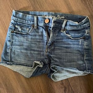 AEO stretch high rise shorts